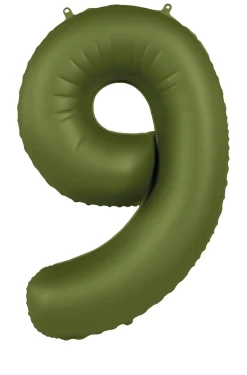 Cijfer ballon Olijf Groen 86cm