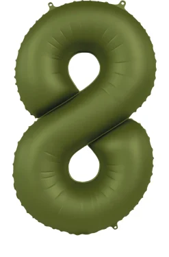 Cijfer ballon Olijf Groen 86cm