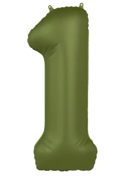 Cijfer ballon Olijf Groen 86cm