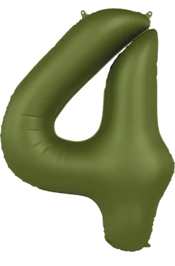 Cijfer ballon Olijf Groen 86cm