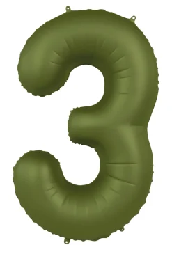Cijfer ballon Olijf Groen 86cm