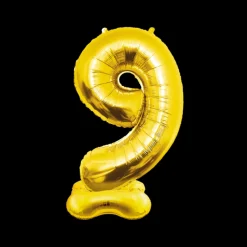 Cijfer Ballon op voet Goud 150cm
