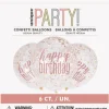 Confetti ballonnen Happy Birthday Rose goud