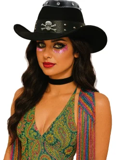 Cowboyhoed Biker Skull