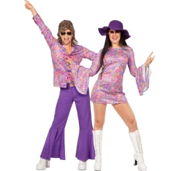 Damesjurk hippie paars