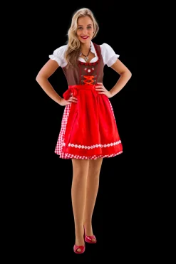 Dirndl Rosanne rood/bruin