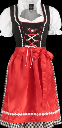 Dirndl Roxanne rood/zwart