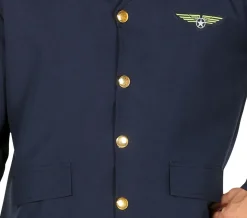 Donkerblauw piloten kostuum voor heren