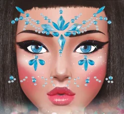Face en nail jewels blue