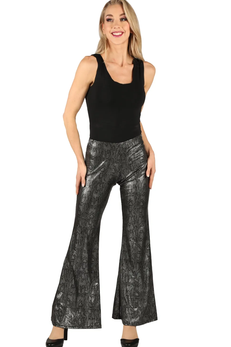 Flarebroek Snake skin dames