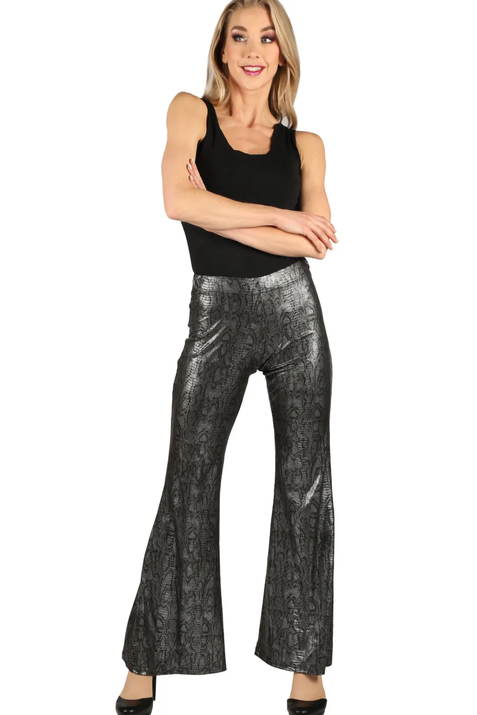 Flarebroek Snake skin dames