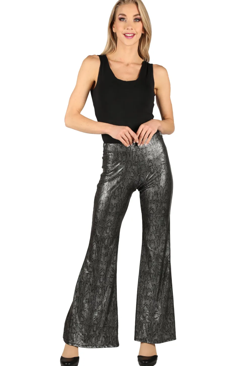 Flarebroek Snake skin dames