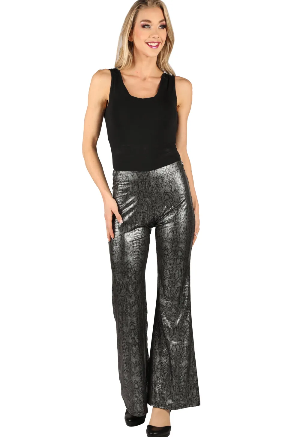 Flarebroek Snake skin dames