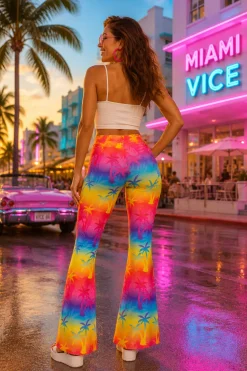 Flarebroek Tropic Palms dames