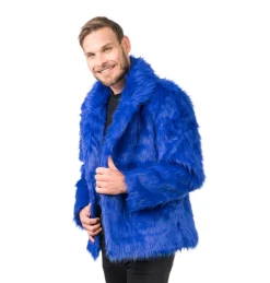Fluffy Faux Fur Jas unisex model