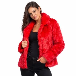 Fluffy Faux Fur Jas unisex model