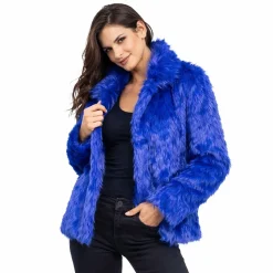 Fluffy Faux Fur Jas unisex model