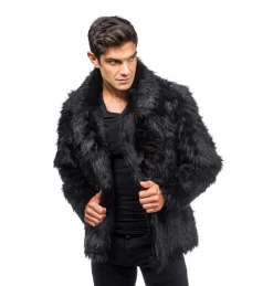 Fluffy Faux Fur Jas unisex model
