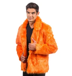 Fluffy Faux Fur Jas unisex model