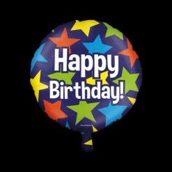 Folieballon Happy Birthday Stars