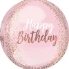 Folieballon Orbz Rose Gold Blush Birthday