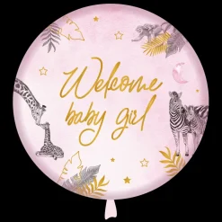 Folieballon standaard baby safari pink