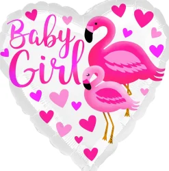 Folieballon Standard HX Flamingo Baby Girl