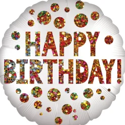 Folieballon Standard Satin Infused Birthday Sequins