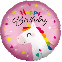 Folieballon Standard Silk Lustre HBD Unicorn