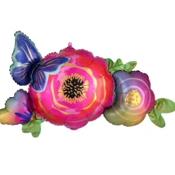 Folieballon SuperShape Infused Flowers & Butterfly
