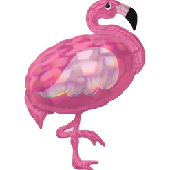 Folieballon SuperShape Iridescent Pink Flamingo