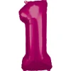 Folieballon Large Number 1 Pink