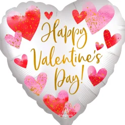 Folieballon Standard Watercolour Happy Valentine's Day