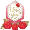 Folieballon SuperShape I Love You Gem And Roses