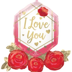 Folieballon SuperShape I Love You Gem And Roses
