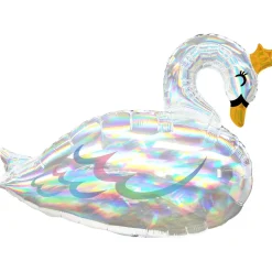 Folieballon SuperShape Iridescent Swan