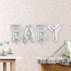 Folieletters BABY zilver