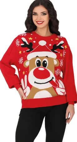 Foute Kerst trui Rudolf Peace Dames