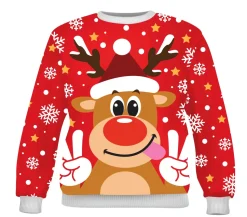 Foute Kerst trui Rudolf Peace Heren