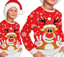 Foute Kerst trui Rudolf Peace Kinderen