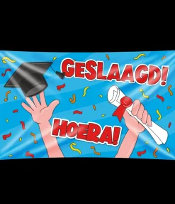 Gevel vlag - Geslaagd cartoon