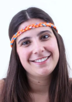 Gevlochten hoofdband oranje