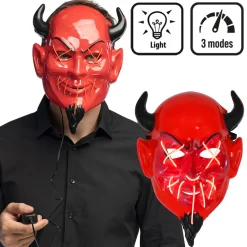 Gezichtsmasker Duivel met LED