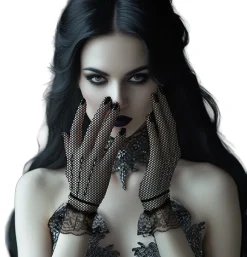 Gothic handschoenen met kant