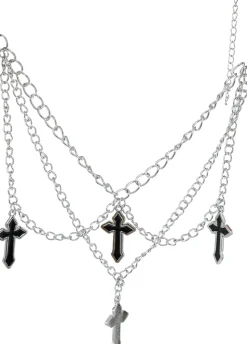 Gothic Ketting 4 Crosses