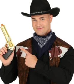 Gouden Cowboy revolver 27cm