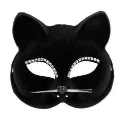 Halfmasker Zwarte kat