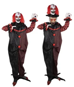 Halloweendeco Double Headed Clown 180cm