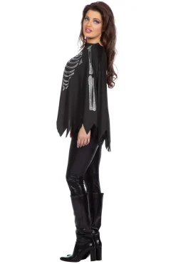 Halloween Poncho Diamond Skeleton