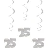 Hangdecoratie 25 jaar zilver 3st